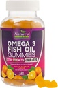 Omega 3 Fish Oil Gummies, Kalp Sağlıklı Omega 3 Gummy Supplement with High Abors DHA & EPA, Ekstra Güçlü Ortak & Beyin Desteği, Lezzetli Balık Yağı Doğası Vitamini - 120 Gummies