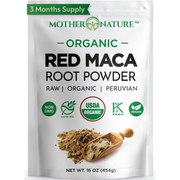 Βιολογική, ωμή σκόνη ρίζας Pervian Red Maca – Premium USDA Certified, ισορροπία ορμονών για γυναίκες, φυσική ενέργεια, υποστήριξη Mood, μη GMO, Vegan Superfood, 16 oz