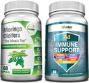 GreeNatr Energy Support & Immune Defense Bundle: Pure Moringa Oleifera Leaf Extract Veggie Caps (1000 mg) με 7- in- 1 Immune Support Formula for Energy, Mood, Memory, Focus