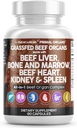 Καθαρά θρεπτικά συστατικά Grass Fed Beef Liver Capsules - Premium συμπλήρωμα ποιότητας Συσκευασμένο με αποξηραμένα, Beef Heart, Spleen, Pancreas Plus Bone & Marrow Dao Enzyme Χάπια