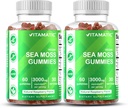 Vitamatic 2 Pack Irish Sea Moss Gummies – 3000 mg Ισοδύναμο ανά υπηρεσία (132,5 mg Extract) – 60 Count – Made with Bladderwrack & Burdock Root – Υποστηρίζει Thyroid, Ενέργεια & Ανοσολογική Υγεία