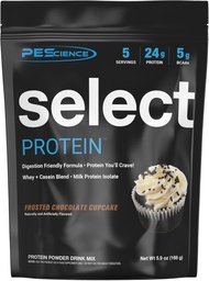 PEScience Select Protein Powder, Whey and Casein Blend, Clean Protein Powder for Women and Men, Low Calorie, Low Carb, Keto Friendly, Gluten Free - Frosted Chocolate Cupcake - 5 Μερίδες
