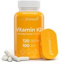 LongLifeNutri Vitamin K2 MK-7 100 Live - Bones ve Circulation için Nutrient Destek, 120 Vejetaryen Capsules, 4-Month Supply, Lab Tested, ABD'de Yapıldı, Non-GMOMO