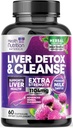 Gentle Liver Cleanse Detox & Beauty Formula - Advanced Liver Support Supplement with Silymarin Milk Thistle, Dandelion Root, Artichoke Extract, Turmeric, Choline, & Beetroot - 60 Veggie Capsules