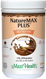 Maxi-Health NatureMAX Plus Ενεργειακή υποστήριξη Ποτό σε σκόνη πρωτεΐνης σόγιας - Συμπλήρωμα διατροφής χωρίς ζάχαρη - 20g πρωτεΐνη ανά υπηρεσία - Φυσική γεύση σοκολάτας - Kosher βιταμίνη - 1lb