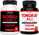 Fadogia Agrestis Extract (60 Kont) Athletic Performance & Muscle Mass ve Tongkat Ali For Men (120 Capsules) Longjack Tongkat Ali for Men's Health & Vitality Support - USA Made