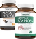 Black Seed Oil & Irish Sea Moss (1-Month Supply) - Siyah Tohum Yağı (60 Capsules) Cold-Pressed Nigella Sativa & Irish Sea Moss (60 Capsules) Bioperine ve Bladderwrack