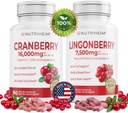 All in One PAC Sche - Cranberry & Lingonberry Capsules - C ve 25 Proanthocyanidins for Urinary Tract, Gut Health, Antioksi Support - Non-GMO, Gluten-Free, Vegan Supplement, Gluten-Free, Vegan Supplement