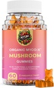 Nyum Beslenme Organik MYCO-X Mushroom Gummies, 10in-1 Formula, Pineapple Twist, 60 Kont, Orange/Pink