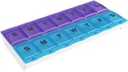 EZY DOSE Pill Organizer Weekly AM/PM (7-Day), Tıp Planlayıcı, Vitamin Case/Box, 2X-Large Locking Karşılaştırmaları Güvenli Reçeteli ve Kazalı Spilling, Blue ve Mor, Faraday Free