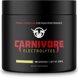 Premium Ενυδάτωση σε σκόνη για τη διατροφή Carnivore - Ισορροπημένη υποστήριξη ηλεκτρολυτών, μηδενικό υδατάνθρακες, Κετό Φιλικό - Βέλτιστη ενέργεια & ανάκτηση - 90 εξυπηρετήσεις (Φυσικό λεμόνι)