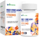 Red Vine Leaf Extract 1700mg & Horse Chestnut Extract Συμπληρώματα, Υποστηρίζει Vein, Skin Health, Κυκλοφορία για τα πόδια(1Pack)