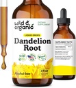 Wild & Organic Dandelion Root Extract Drops - Liver Cleanse Detox Desteği - Dandelion Tincture for Liver Health - Vegan, Sugar & Alkol Ücretsiz Sıvı Supplement - 4 fl ozzz