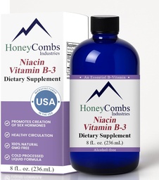 ΜέλιCombs Βιταμίνη Β3 Niacin Συμπλήρωμα Υγρές σταγόνες - Υψηλής ισχύος Βιταμίνη Β3 Υγρές σταγόνες για άνδρες και γυναίκες - Διατήρηση Digestive Σύστημα, Δέρμα, Γλώσσα, Ενέργεια και Περισσότερα - Vegan Niacin Drop (8 Fl oz)