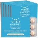 Viter Energy Caffeinated Gum 60 mg Caffeine, B Vitamins, Guarana, Sugar Free. (Wintergreen, 12parça, 6 Pack)