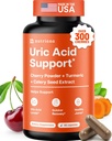 1 Uric Acid Flush Cleanse - Tart Cherry Türmeric & Celery Seed Purge - Ayaklar ve Ortak Destek - 60 Veggie Capsules