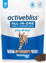 Vetnique Labs Activebliss Dog Multivitamin - Daily Treat with Glucosamine, Omega 3, Digestive Enzymes & Probiyotiks for Common, Digestive, & Immune Support - Dog Vitamins for Optimal Health, 30