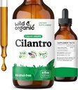 Βάμμα Άγρια & Βιολογικό Cilantro - Βότανο Detox σταγόνες με εκχύλισμα Cilantro - Υγρό Coriander Leaf Συμπλήρωμα - Vegan, Ζάχαρη & Αλκοόλ-ελεύθερο - 4 fl oz