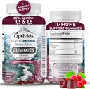 Optivida Nano Silver Immune Support Gummies (60 Kont) – Beta Glucan Supplements for Daily Immune Support, Orchard Berry Flavor for Immune Health, Colloidal Silver Supplement with Beta Glucan 100