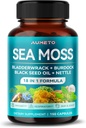 Premium Sea Moss συμπλήρωμα με Black Seed Oil, Ashwagandha, Bladderwrack, Nettle- Advanced 18-in-1 Formula for Immunity Boosting, Mineral-Rich - Made in The USA (150 Count (Pack of 1))