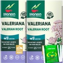 Hanan Valerian Root Tea for Bedtime (50 Çanta) - Te de Valeriana, Herbal Calming Night Tea - %100 Pure, Caffeine-Free, Non-GMO, Herb from Peru - Pack of 2 Box