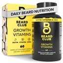 Ayıd Club - Biotin Beard Büyüme Vitaminleri - Destek A Saber Fuller Ayıd, Patches'te doldurun - Minerals & Multi-Vitamins Yardım Desteği ve Stimulate Healthier Face Saç Büyümesi