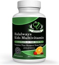 Halalways Kids Daily Gummy Halal çocuklar için Multivitamin, C, D3 ve Immune Support Cherry, Strawberry, Orange Flavors Sertifikalı Halal Supplement