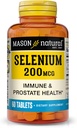 Mason Natural Selenium 200 mcg - Immune Support & Prostate Health, Essential Trace Mineral, 60 Tabletler