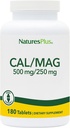 NaturesPlus Cal/Mag - 180 Vejetaryen Tabletler - 500 mguba, 250 mg Magnezyum - Enerji Üretimi ve Genel Şey-Being - 180 Hizmet