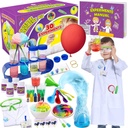 UNGLINGA 30 Deneys Science Kit for Kids with Lab Coat, Chemistry Set STEM Oyuncak Doğum Doğum Günü Hediyeleri Erkek Kızlar, Bilim Kostüm Rol Oyun Araçları Eğitim Öğrenme Setleri