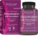 Reserveage Beauty, Resveratrol 500 mg with Pterostilbene, Antioxy Supplement for Immune Support & Heart Health, Supports Health Aging, Paleo, Chem, 60 Capsules (60 Hizmet)