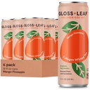 Gloss Leaf Collagen Iced Tea (Zero-Sugar, Mango-Pineapple): Αναζωογονημένο μαύρο τσάι με πρωτεΐνη και βιταμίνη C, ομορφιά & κατά της γήρανσης, 12 Fl Oz, 6 Pack