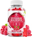 Yetişkinler Çocuklar için Potasyum Gummies, High Abors Magnezyum Glycinate for Leg Cramps & Immune Health, Sugar-Free, Raspberry Flavors, 60 Count
