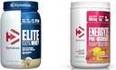 Whey proteini ve Pre Workout Combo, Elite 100% Whey protein Toz Gur Vanilla 26 Serve, Energyze Pre Workout Toz for Men and Women Strawberry Lemonade Flavor 30 Servisler