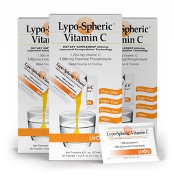 LivOn Laboratories Lypo–Spheric Vitamin C – 3 Cartons (90 Packets) – 1. 000 mg Vitamin C & 1. 000 mg Essential Phospholipids Per Packet – Liposome Encapsuled for βελτιωμένη απορρόφηση – 100% Μη ΓΤΟ