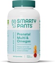 SmartyPants Prenatal Vitamins for Women, Multivitamin Gummies: Omega 3 Fish Oil (EPA/DHA), Biotin, Mefolate, Vitamin D3, C, B12, B6, A, K & çinko, Inositol, 120 Kont (30 Günlük Supply)