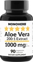 MONOHERB Aloe Vera 1000 mg - 200x Extract - 90 Capsules