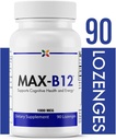 Σταματήστε τη γήρανση τώρα - MAX-B12 Lozenges 1000 MCG - Βιταμίνη B12 1000mcg - Ανοσολογική υποστήριξη, φυσική ενέργεια και το μυαλό συμπλήρωμα υποστήριξης - Υποστηρίζει τον κανονισμό ανακούφισης από το στρες - Φυσική βοήθεια ύπνου - 90 Lozenges