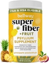 Bellway Super Fiber Powder + Φρούτα, Χωρίς ζάχαρη Βιολογικό Psyllium Husk Fiber συμπλήρωμα για την κανονικότητα, Bloating Relief & Digestive Health, Plant-based, Ανανάς Πάθος Φρούτα (50 εξυπηρετούν)