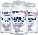 Araştırma Gerçekleştirilmiş Adrenal Destek - 180 Capsules - Support Adrenal Gland Function, Boost Energy, Balance Cortisol - Mushrooms, B Vitamins, Bioflavonoids, BioPerine