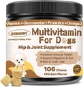 Genel Sağlık için Minerallerle Multivitamin - Glucosamine ile Köpek Vitaminleri ve Tamamları, Puppy & Senior Dogs için Probiyotikler - Omega 3 Fish Oil for Skin & Coat - 106 Chews