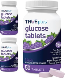 TRUEplus® Glucose Tables, Grape Flavor - 50ct Φιάλη – 3 Συσκευασία