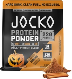 Jocko Mölk Whey Protein Powder - Keto, Probiotics, Grass Fed, Digestive Enzymes, Amino Acids, Sugar Free Monk Fruit Blend - Υποστηρίζει την αποκατάσταση των μυών και την ανάπτυξη (Pumpkin New)