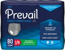 Prevail - Men's Protective Underwear - Pull-up Incontinence Underwear - Disposable Adult Diaper - Maximum Absorbency - Small / Medium - 80 Count (4 packs of 20)