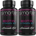 (2 Pack) Smarter Biotin 5000mcg σε λάδι Avocado, βιταμίνη Β7, μη GMO, 90 Mini Liquid Softgels, χωρίς σόγια