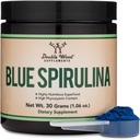 Blue Spirulina Powder - Μέγιστο 35% Phycocyanin Περιεχόμενο, Superfood Powder from Blue-Green Algae, Αναμιγνύεται σε Smoothies και Protein Drinks, Plant Food Coloring (One Month Supply) by Double Wood