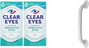 Clear Eyes Sensitive Eye Drops, 2 Pack and Drive Medical White Powder-Coated Grap Bar