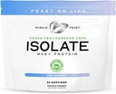 Muscle Feast Grass-Fed Whey Protein Isolate, All Natural Hormone Free Pasture Raised, Whey Isolate Protein Powder for Men and Women, Clean, Non-GMO & Gluten-Free Isolate Protein - Unflavored, 2lb
