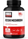 FORCE FACTOR Reishi Mushroom Supplement, Stres Yardım Tamam ve Uyku Desteği Tamam, Reishi Mushroom Extract, Vegan, No Gelatin, Non-GMO, 100 Sebze Capsules